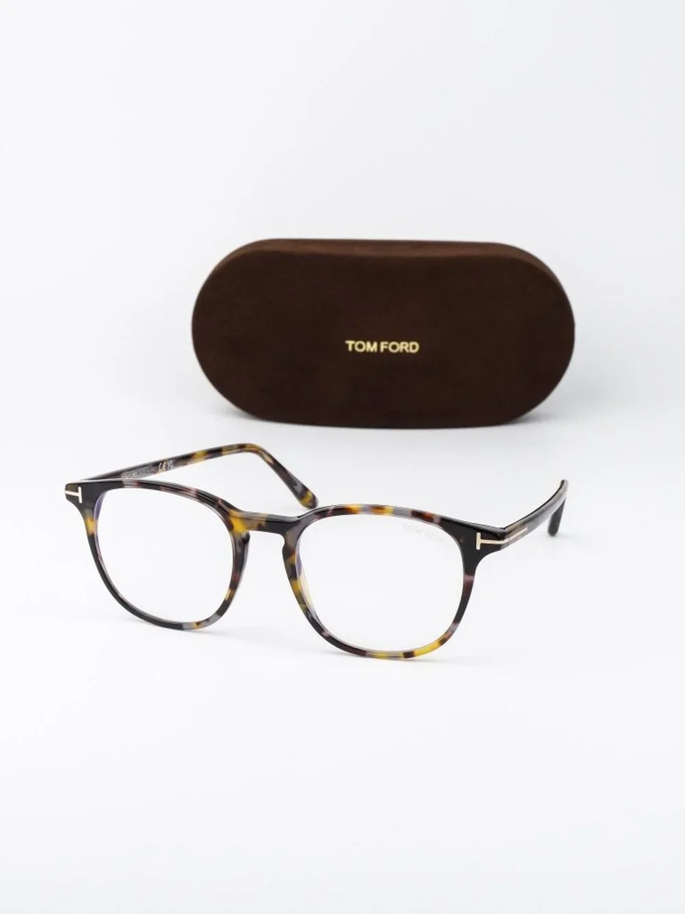 Tom Ford Women Eyeglasses Coloured Havana Square FT5832-B 055 NEW AUTHENTIC